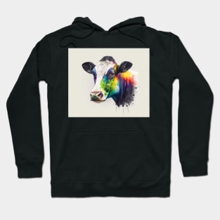 Cow Watercolour Painting Hoodie